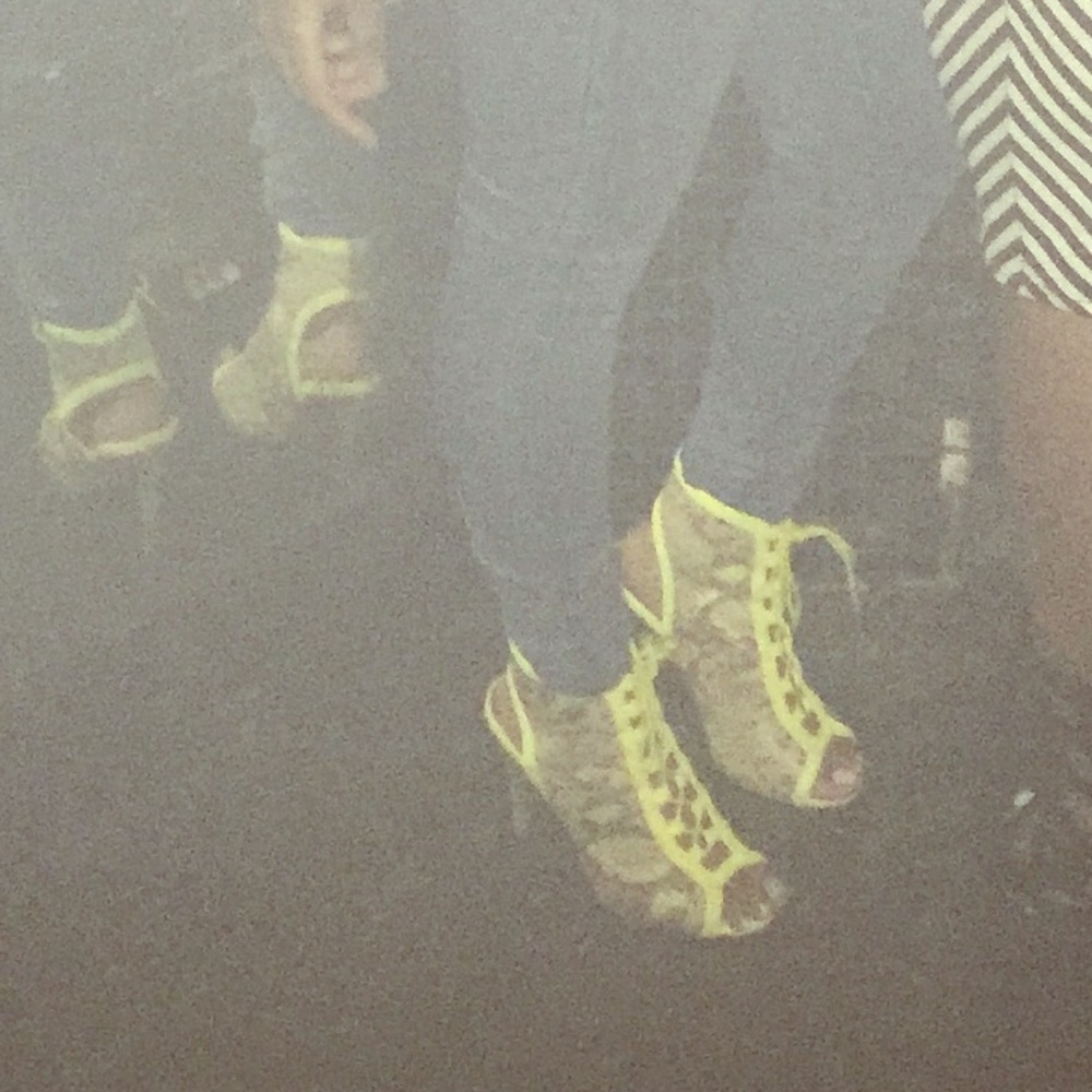 Green, Gray, and Black snakeskin printed heels